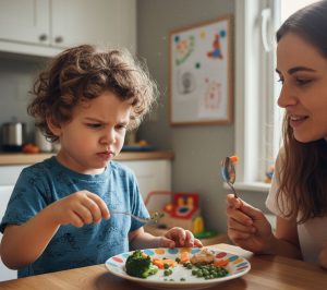 mom-with-picky-eating-young-child-boy